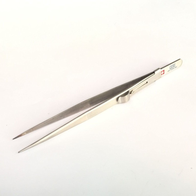 Swiss Gem Tweezers with Lock & Groove